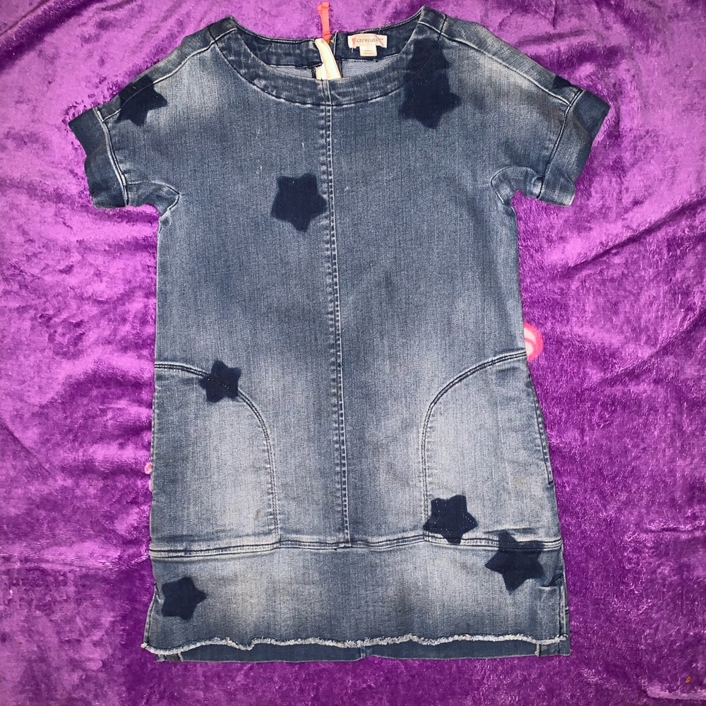 Denim dress with stars